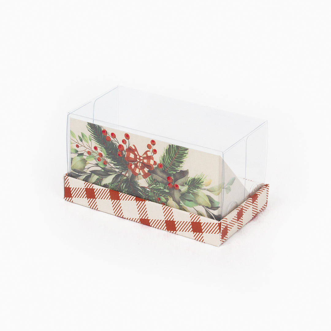 Caixa para 2 doces - Tampa de acetato - Natal Amizade
