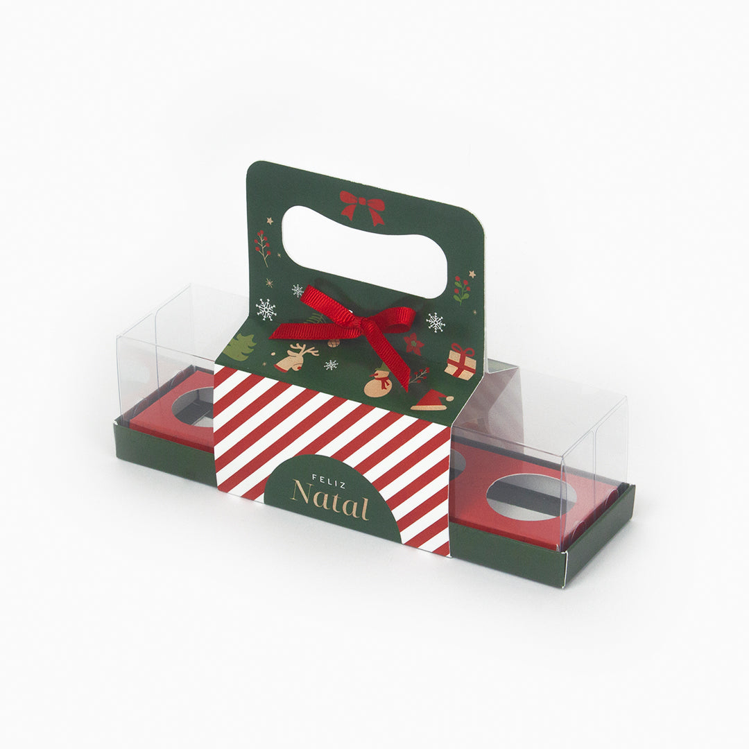 Caixa para 4 doces - Tampa de acetato - Natal Bondade
