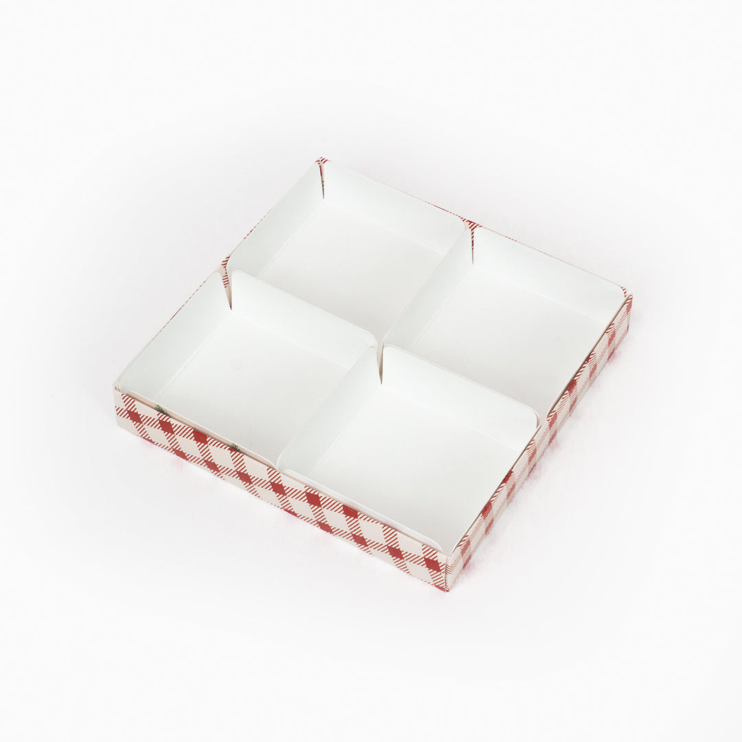 Caixa para brownies / bolachas - Tampa de acetato - Natal Amizade - Pack 10uni