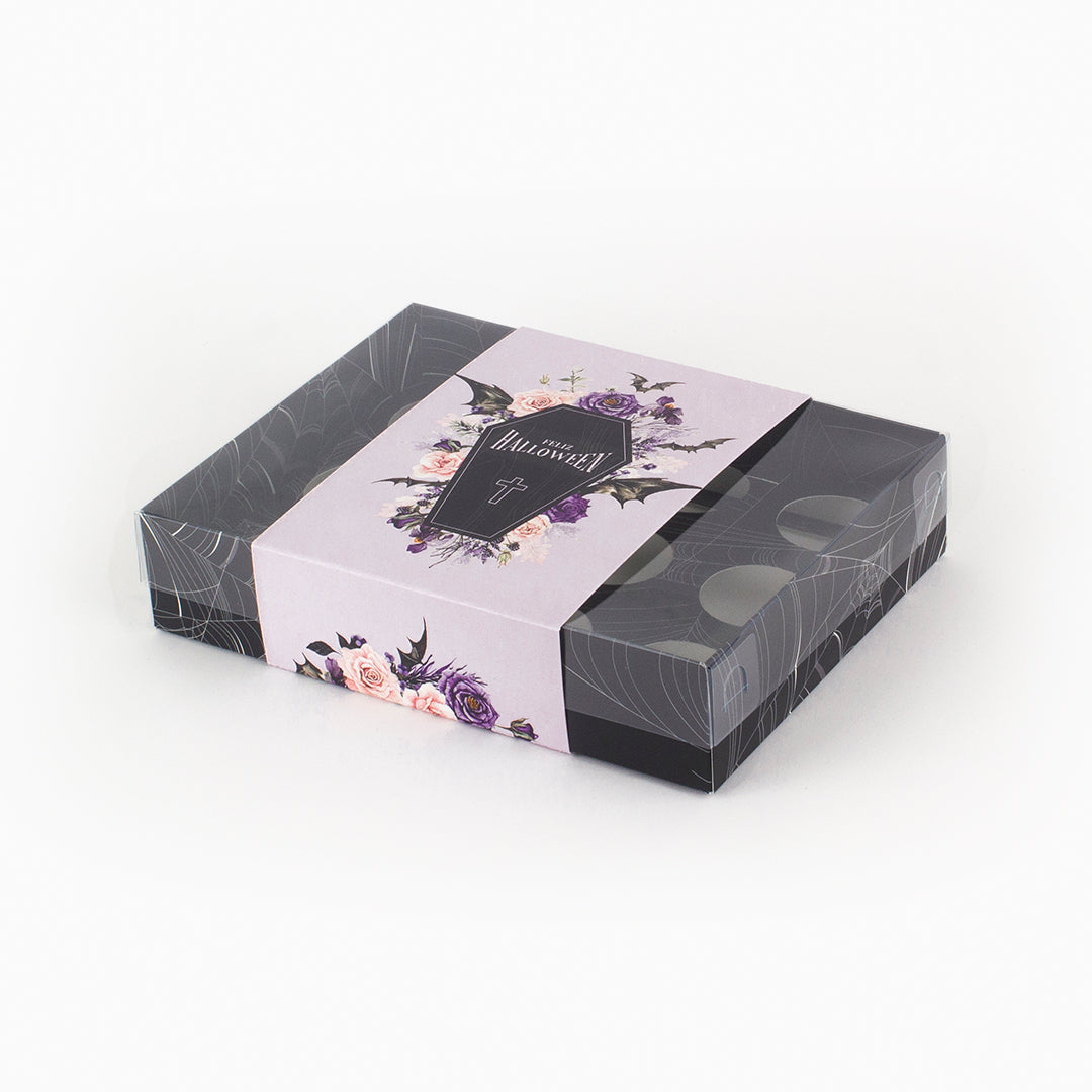 Caixa Doces - Várias opções de encaixe - Tampa de acetato - Halloween Floral - Pack 5uni