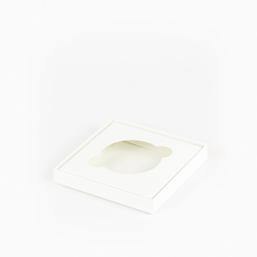 Caixa para 1 cupcake / 1 frasco 250ml - Tampa de acetato - Branca - Pack 10uni