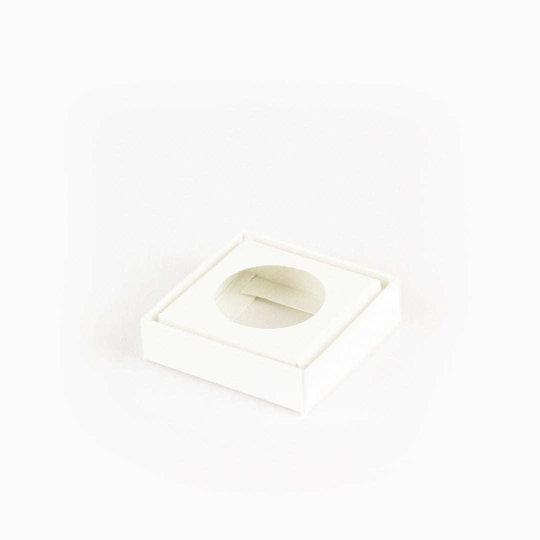 Caixa para 1 doce - Tampa de acetato - Branca - Pack 10uni