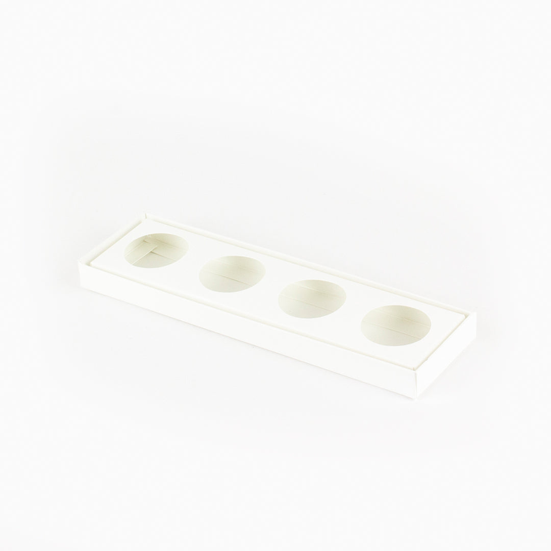 Caixa para 4 doces - Tampa de acetato - Branca - Pack 10uni