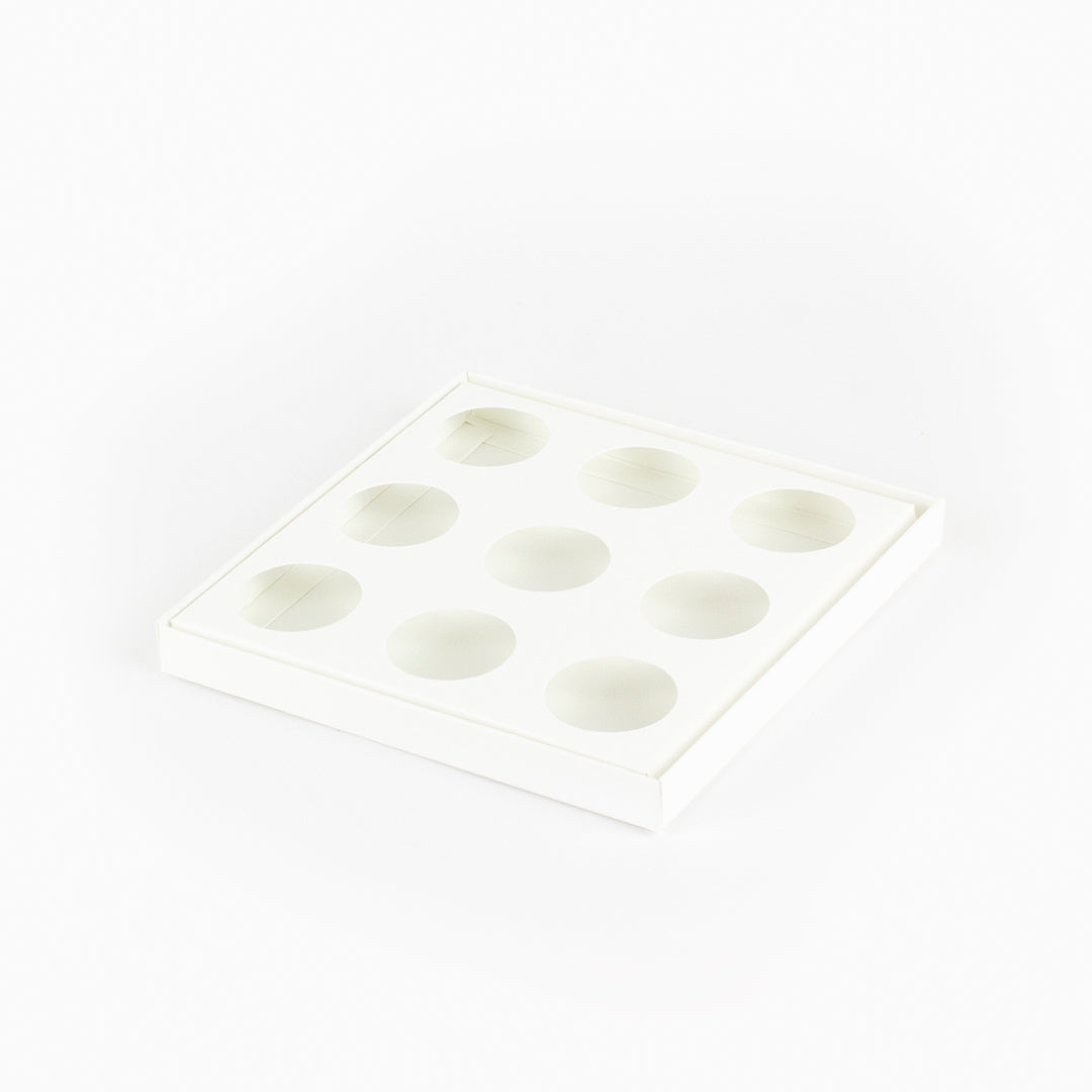Caixa para 9 doces - Tampa de acetato - Branca - Pack 10uni