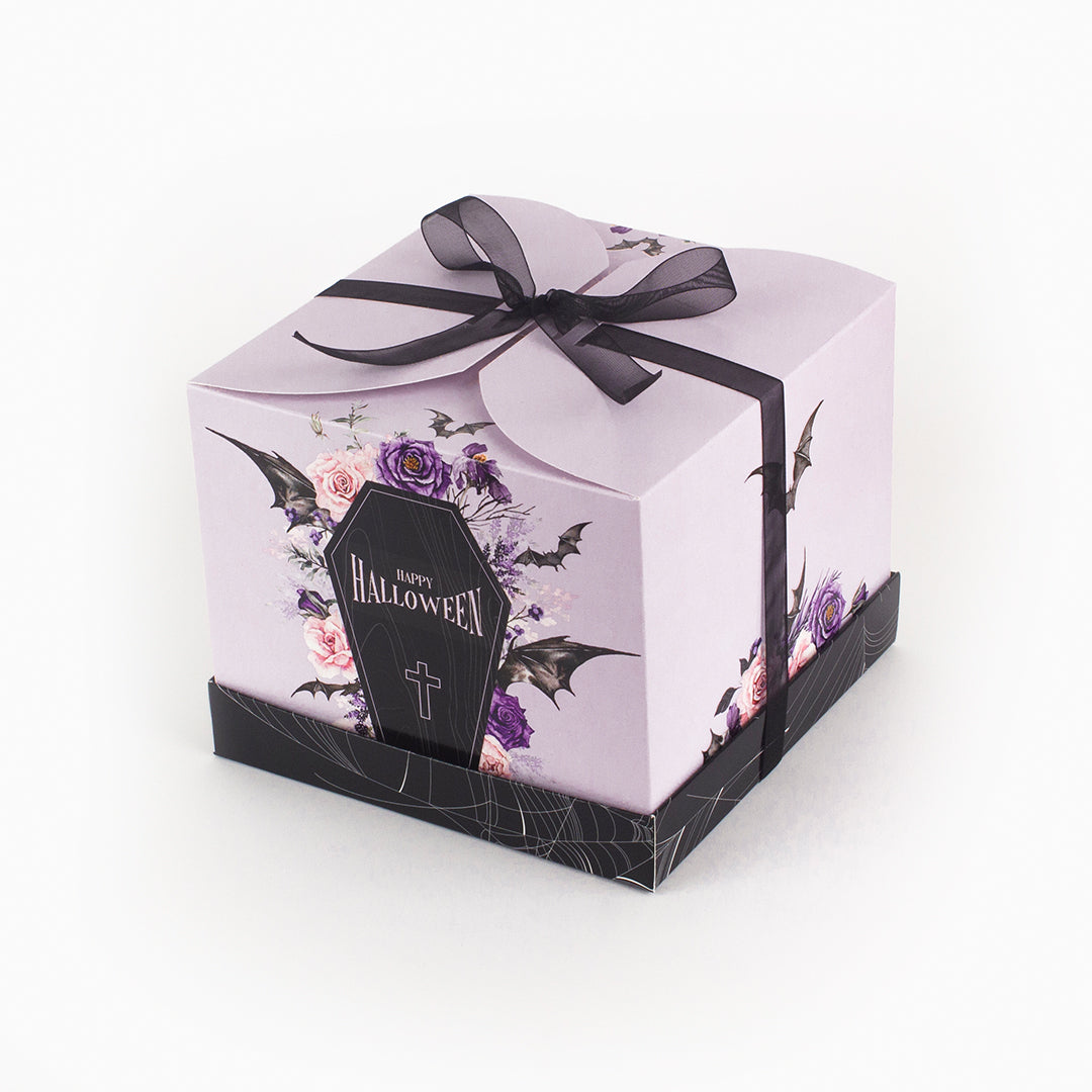 Caixa Presente para mini bolo / bentô cake - Halloween Floral