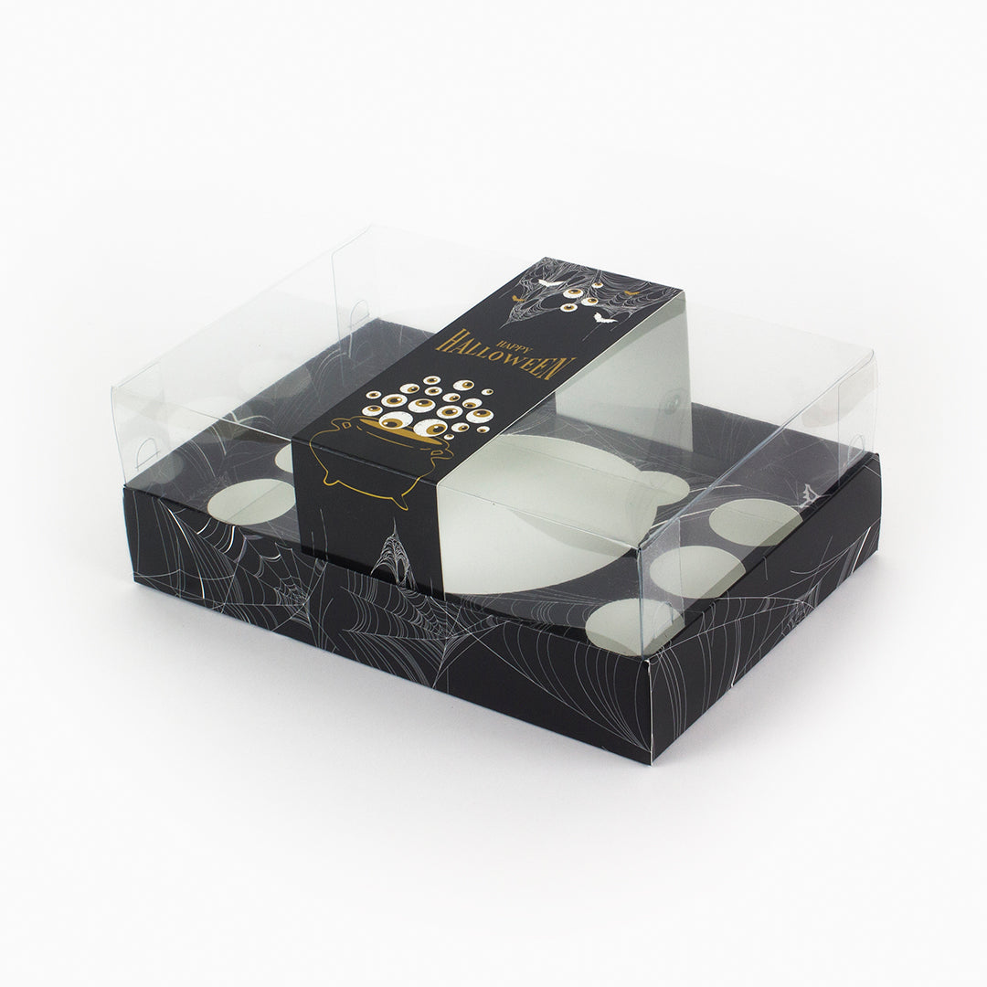 Caixa Tabuleiro - Várias opções de encaixe - Tampa de acetato - Halloween Caldeirão - Pack 5uni