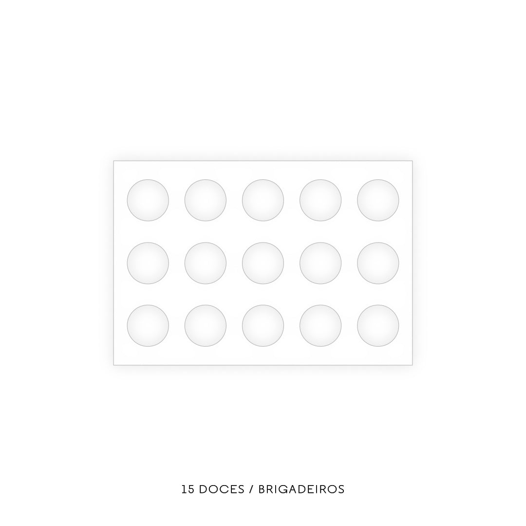 Caixa 15 Brigadeiros - Várias opções de encaixe - Tampa de Papel - Personalizada - Pack 20uni