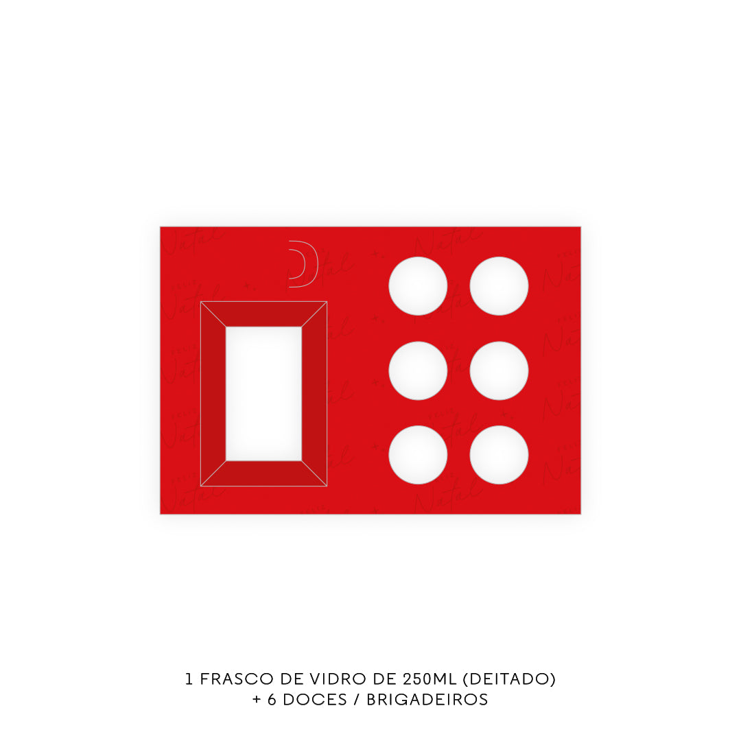 Caixa Tabuleiro - Vários Encaixes - Tampa de acetato - Natal Felicidade - Pack 10uni