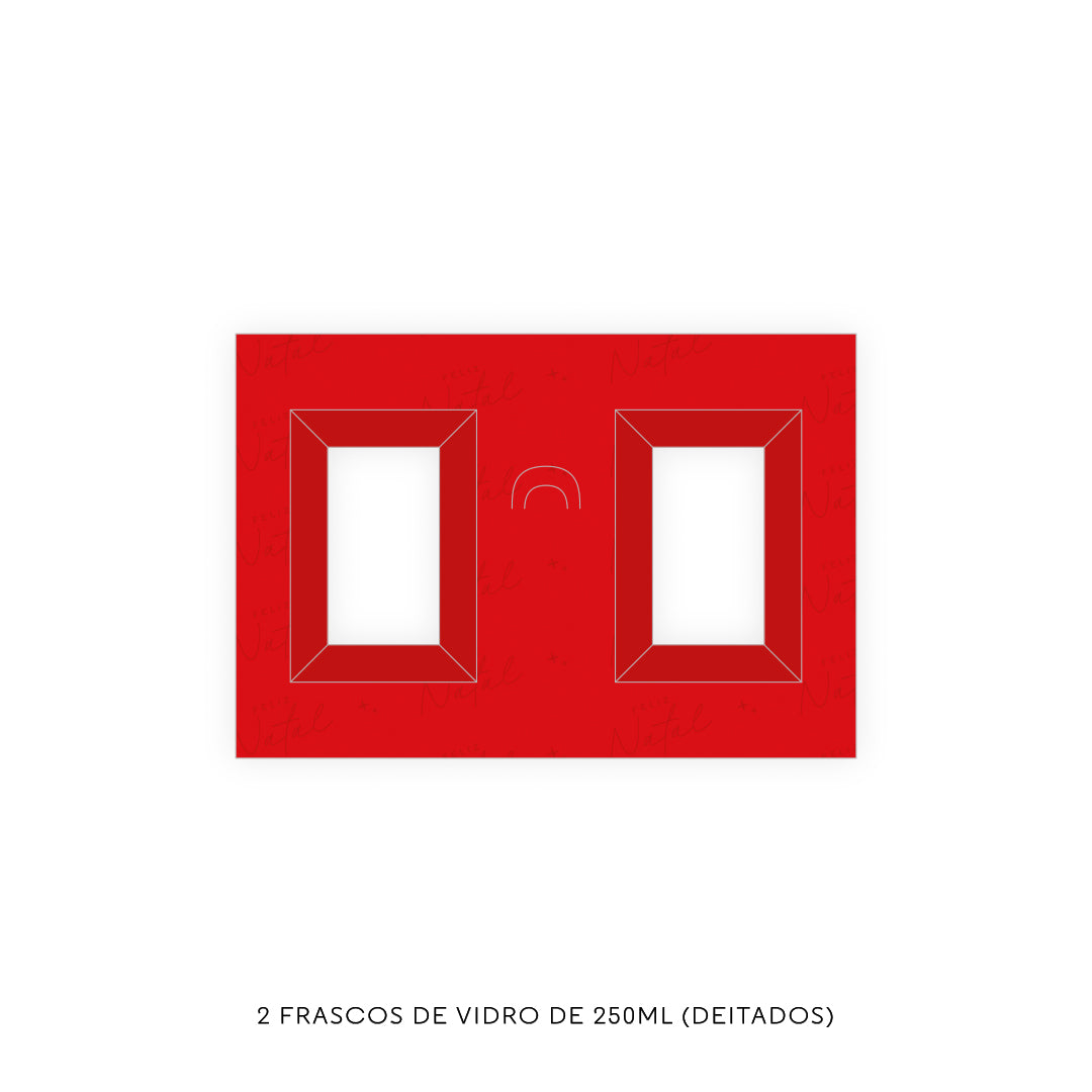 Caixa Tabuleiro - Vários Encaixes - Tampa de acetato - Natal Felicidade - Pack 10uni