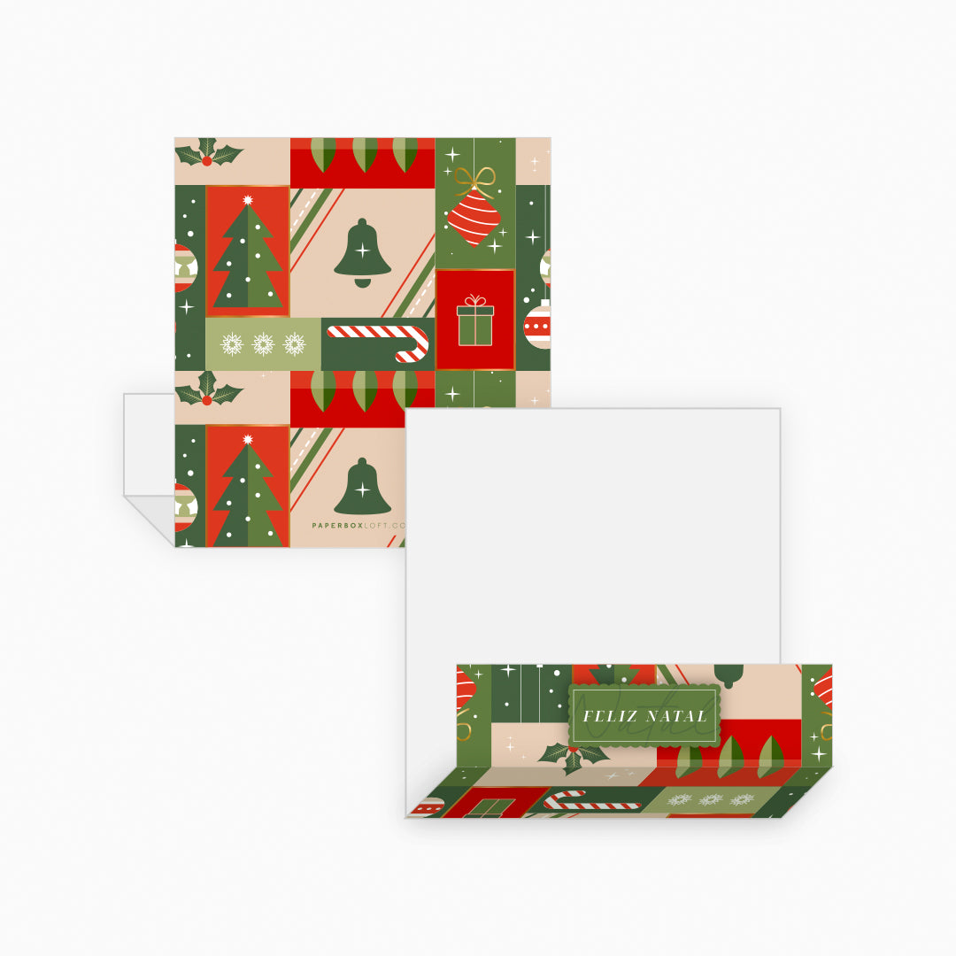 Porta Fatias / Slice Cake - Natal Felicidade - Pack 10uni