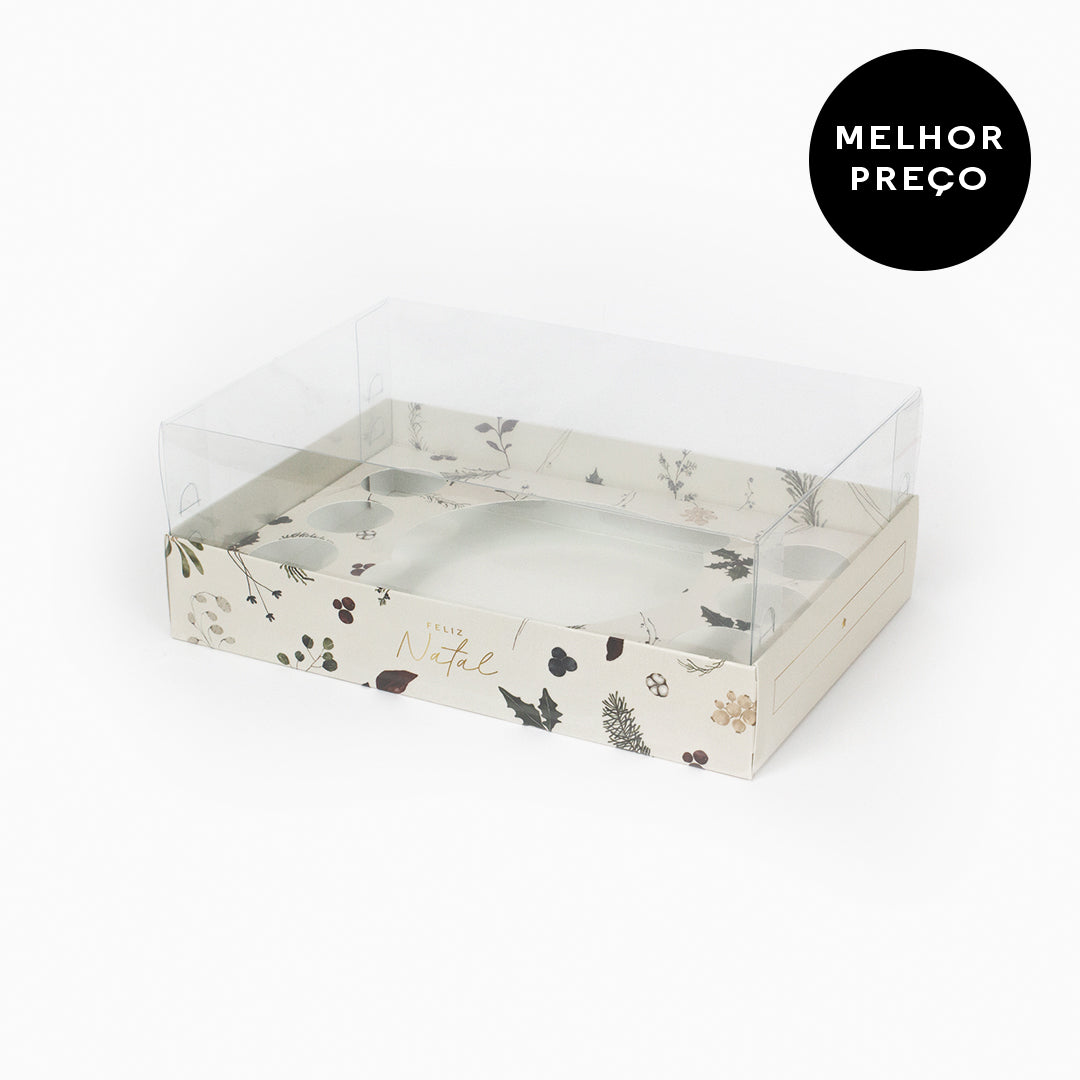 Caixa Tabuleiro - Vários Encaixes - Tampa de acetato - Natal Prosperidade - Pack 10uni
