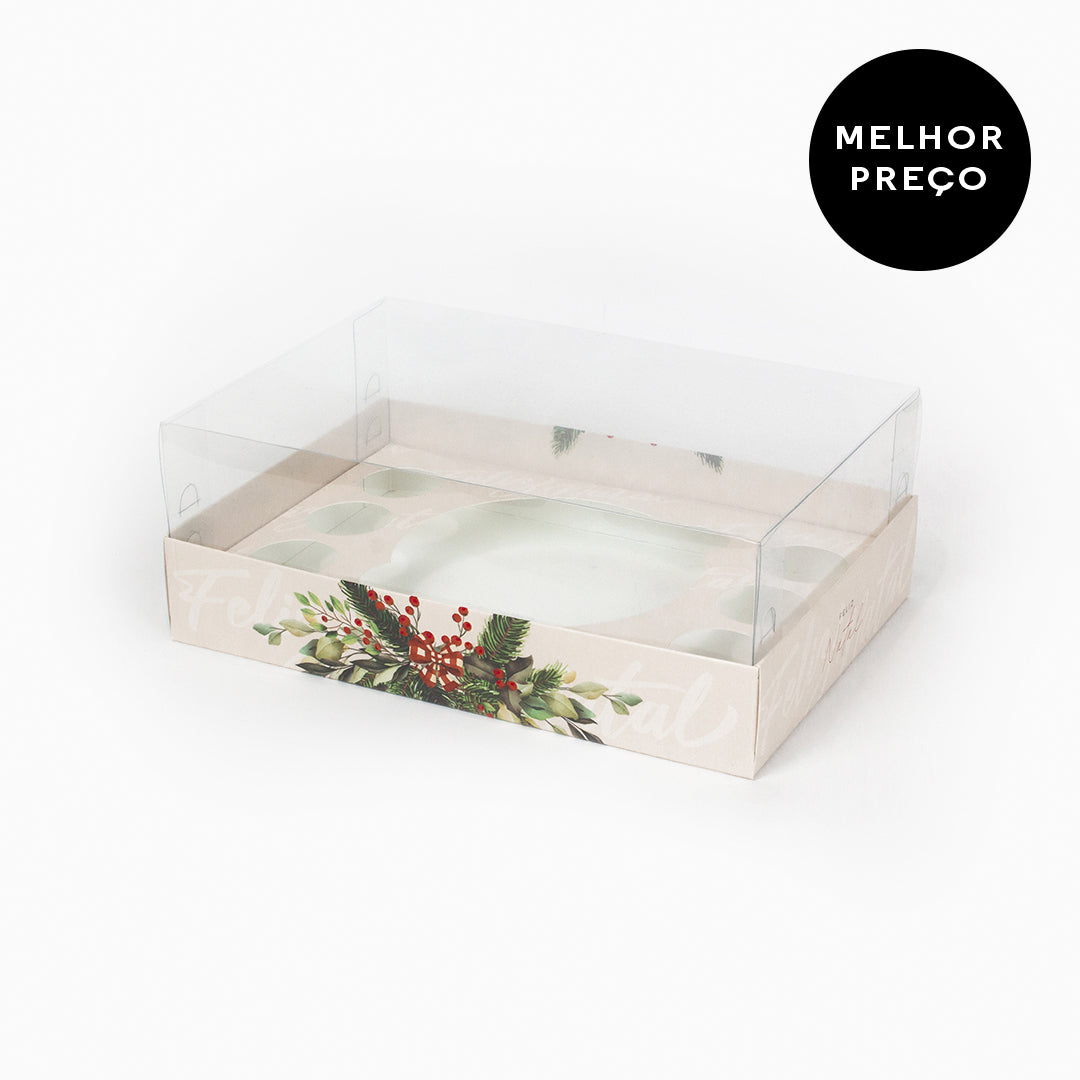 Caixa Tabuleiro - Vários Encaixes - Tampa de acetato - Natal Amizade - Pack 10uni