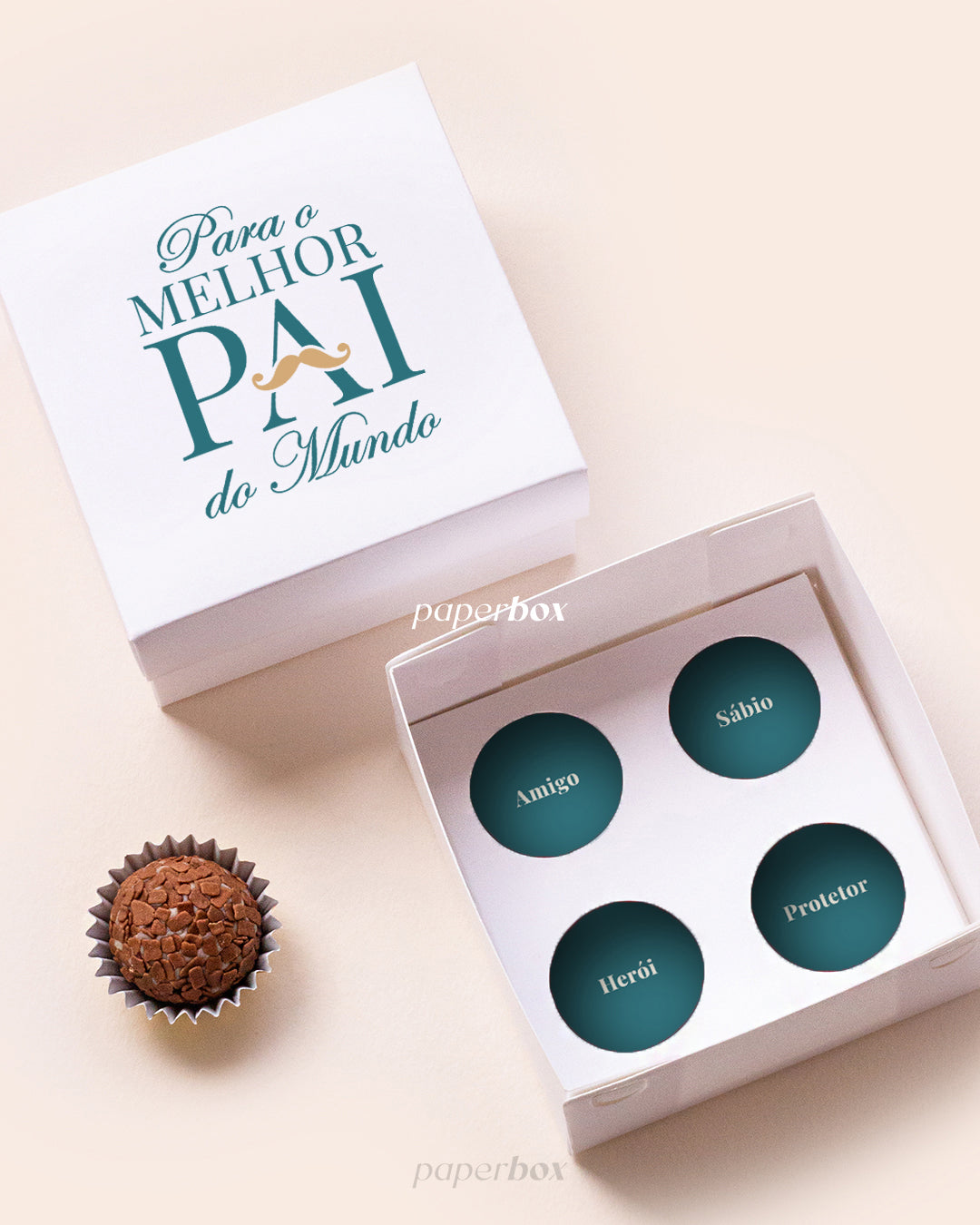 Caixa 4 Doces com Palavras - Melhor Pai - Pack 5uni