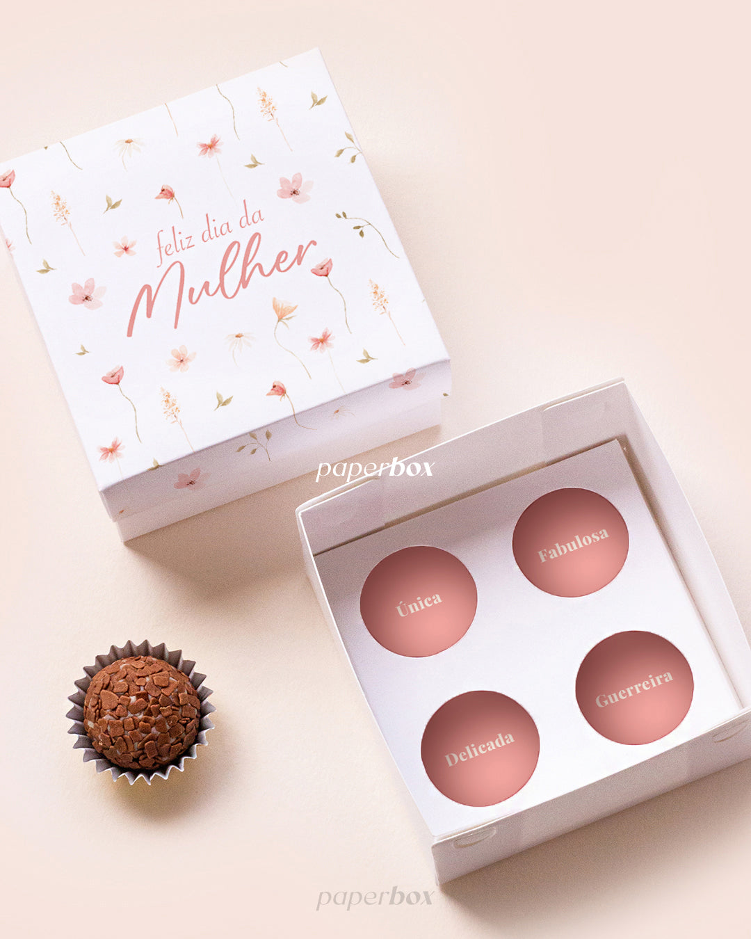Caixa 4 Doces com Palavras - Dia da Mulher - Pack 5uni