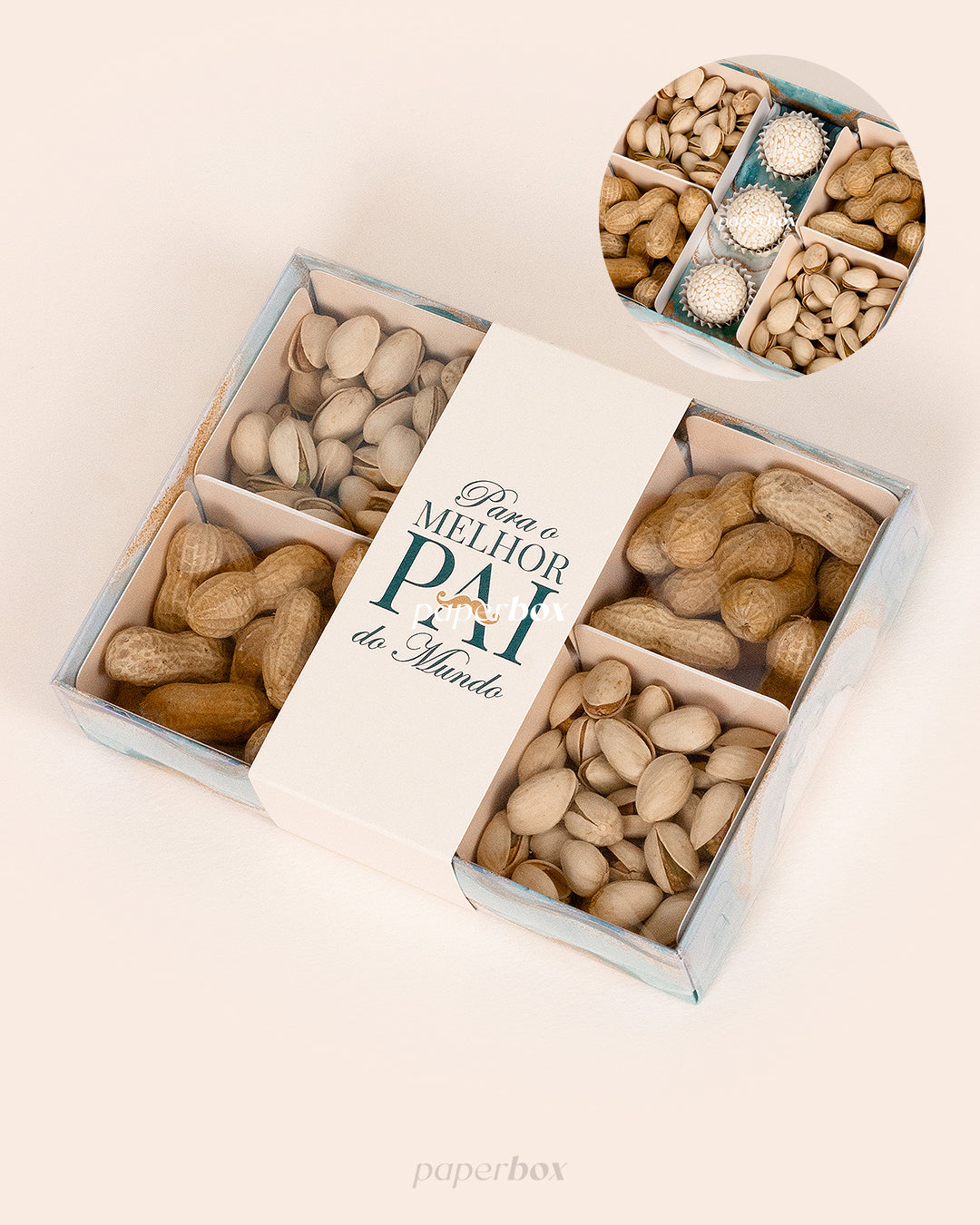 Caixa 3 Doces + 4 Forminhas - Melhor Pai - Pack 5uni