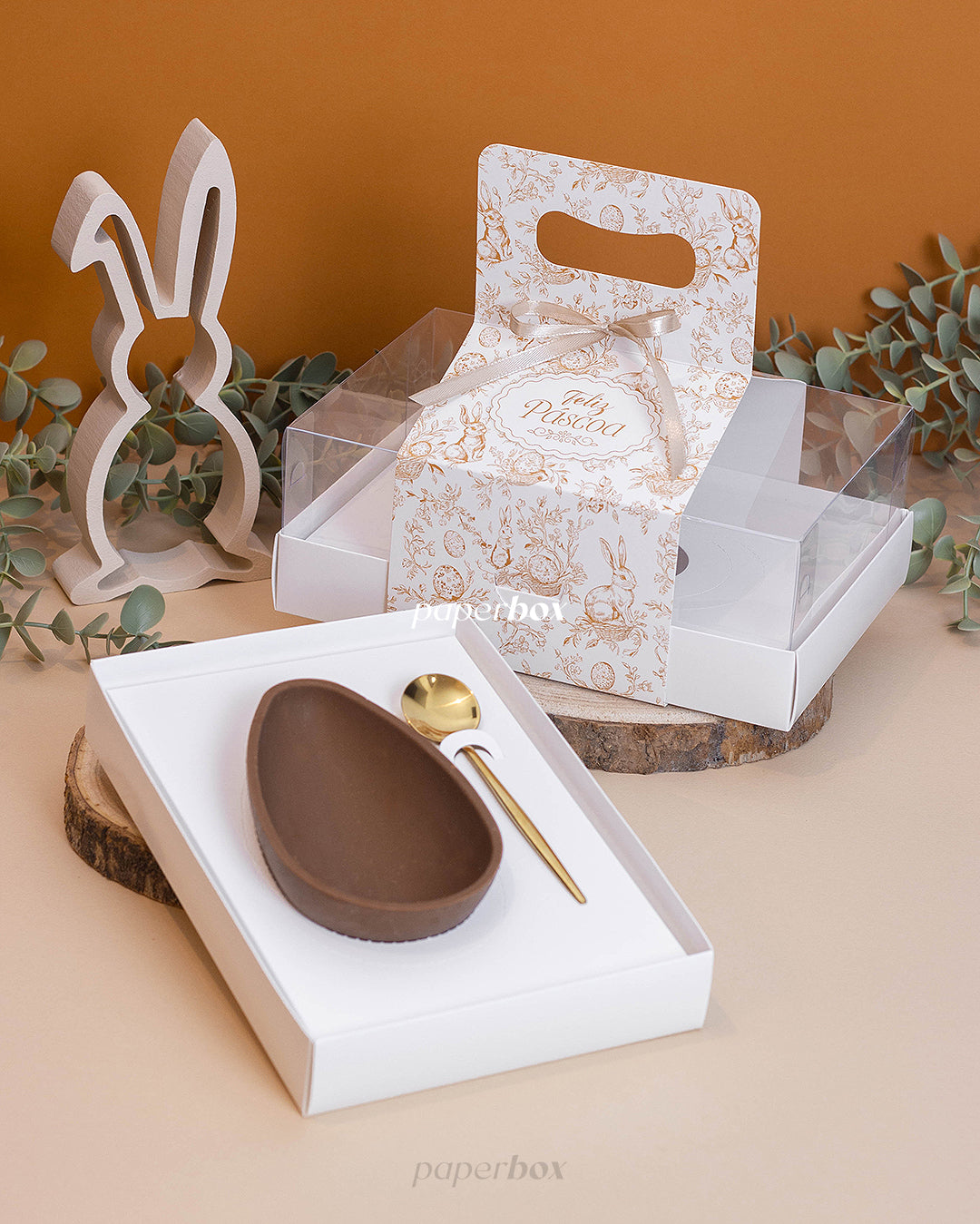 Caixa 1 Ovo 150/250/350g - Alça - Páscoa Essencial - Pack 10uni