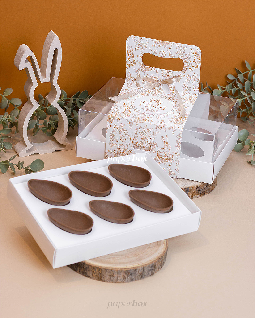 Caixa 6 Mini Ovos 50g - Alça - Páscoa Essencial - Pack 10uni