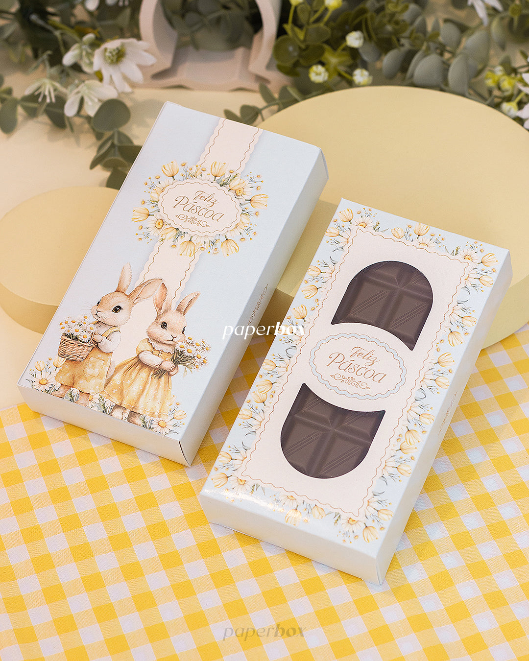 Caixa Barra / Tablete - Páscoa Floral - Pack 10uni