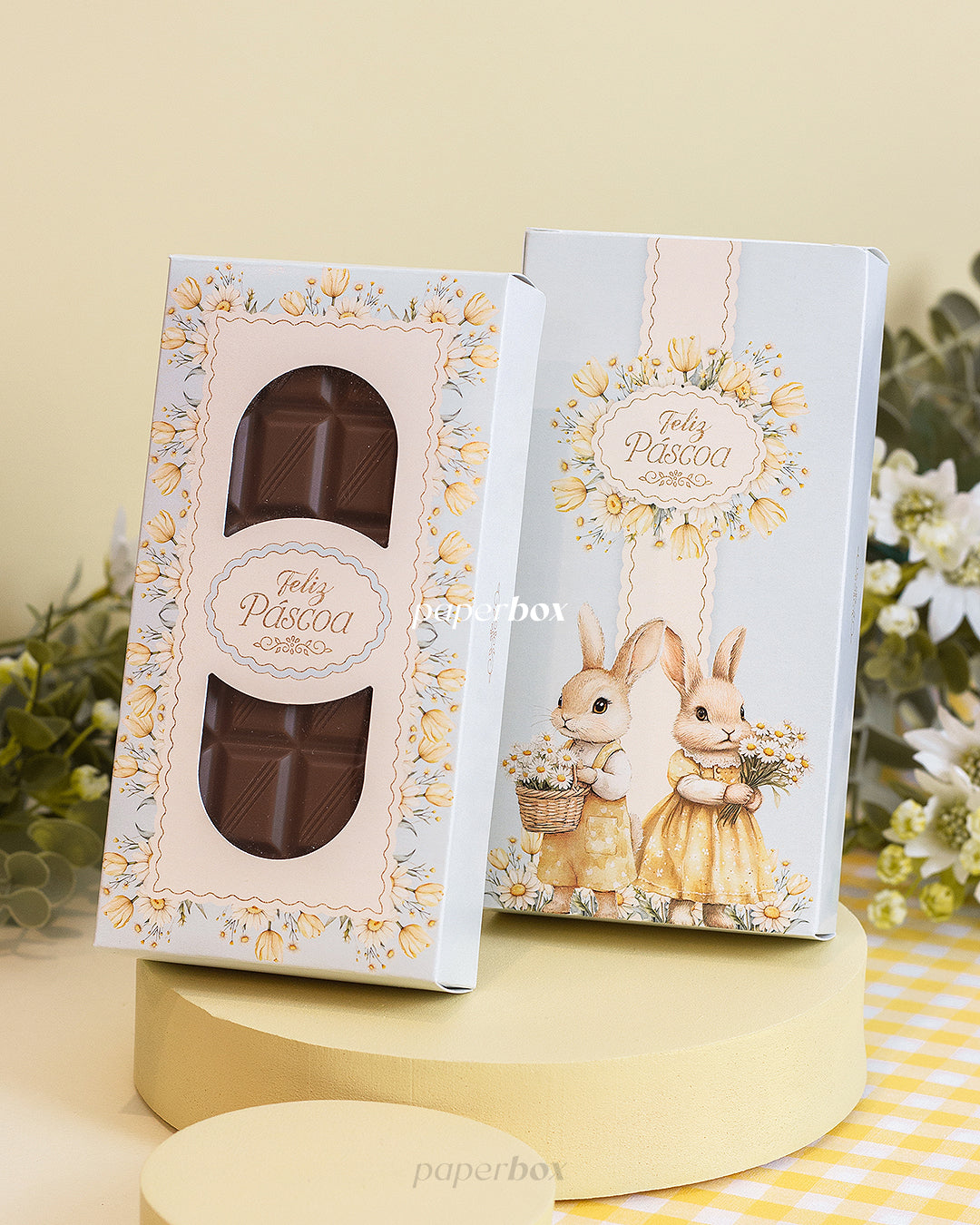 Caixa Barra / Tablete - Páscoa Floral - Pack 10uni