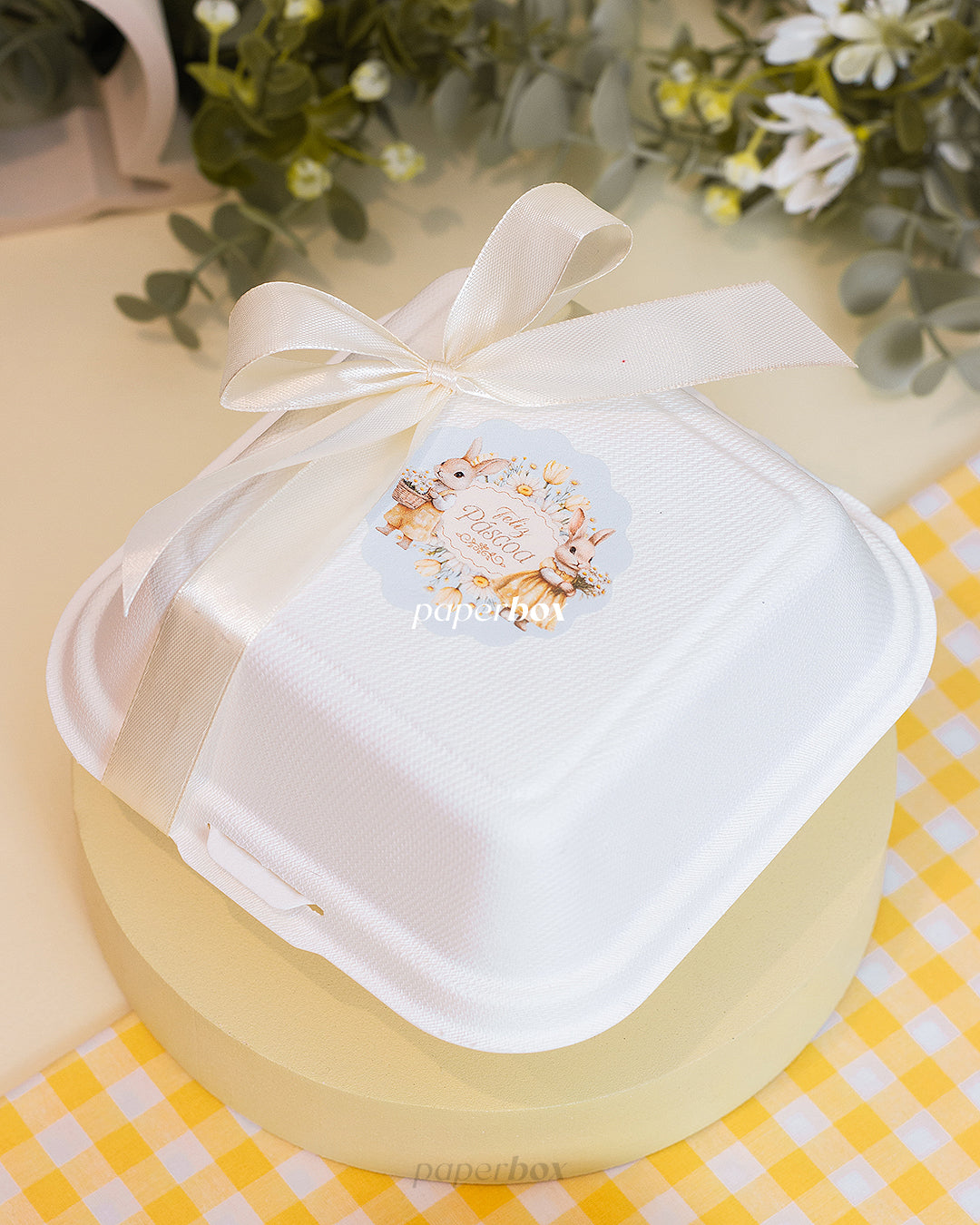 Caixa para Bentô Cake - Páscoa Floral - Pack 5uni