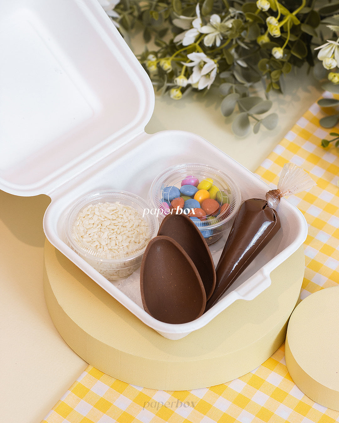 Caixa para Bentô Cake - Páscoa Floral - Pack 5uni