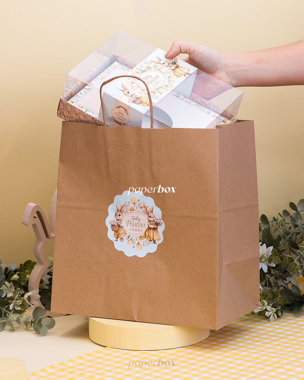 Saco Take Away - Páscoa Floral - Pack 10uni