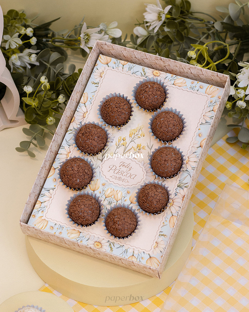 Caixa 9 Doces 'Ovo' - Páscoa Floral - Pack 5uni