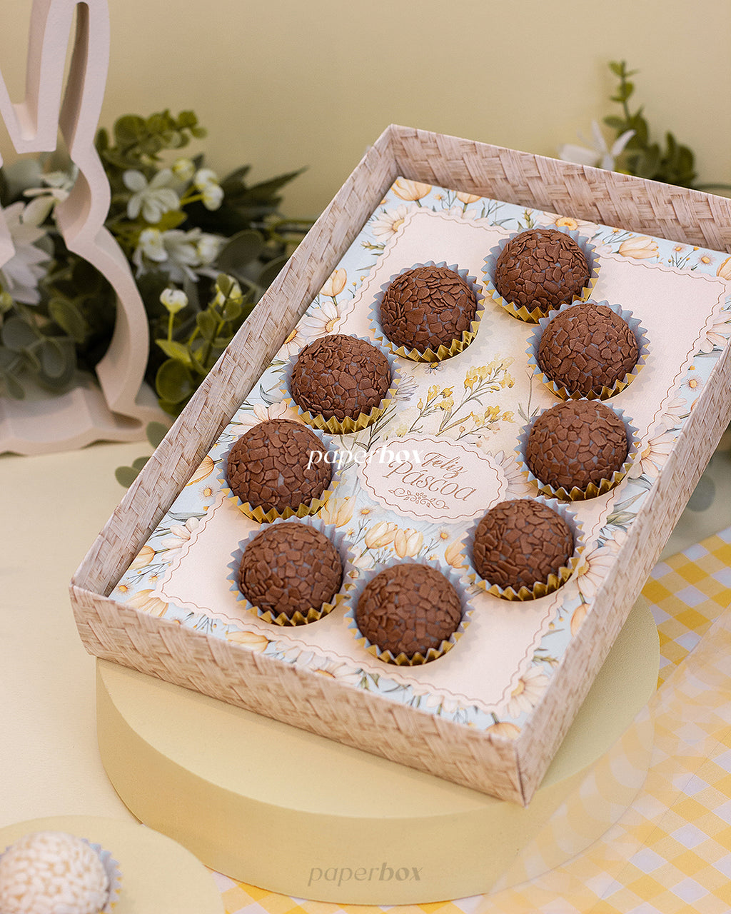 Caixa 9 Doces 'Ovo' - Páscoa Floral - Pack 5uni