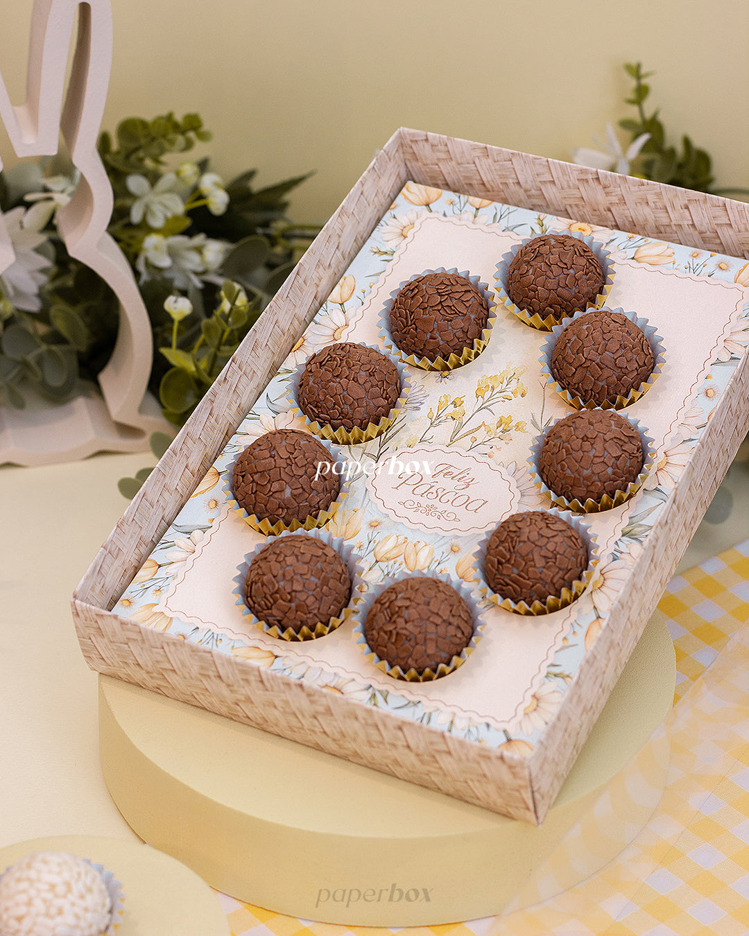 Caixa 9 Doces 'Ovo' - Páscoa Floral - Pack 5uni