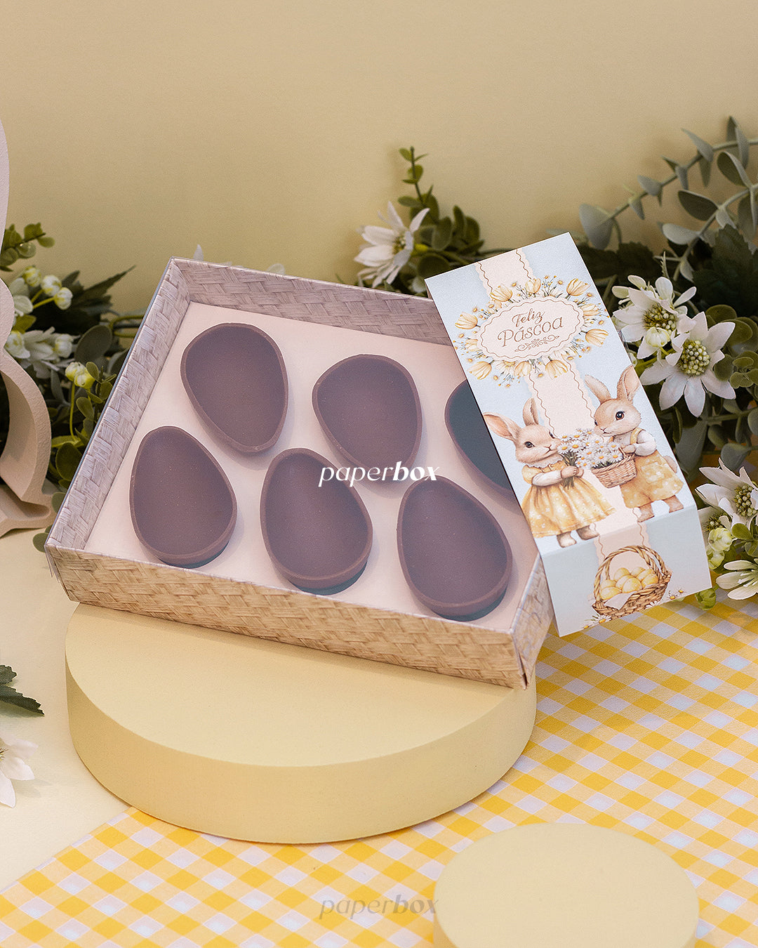 Caixa 6 Mini Ovos 50g - Páscoa Floral - Pack 10uni