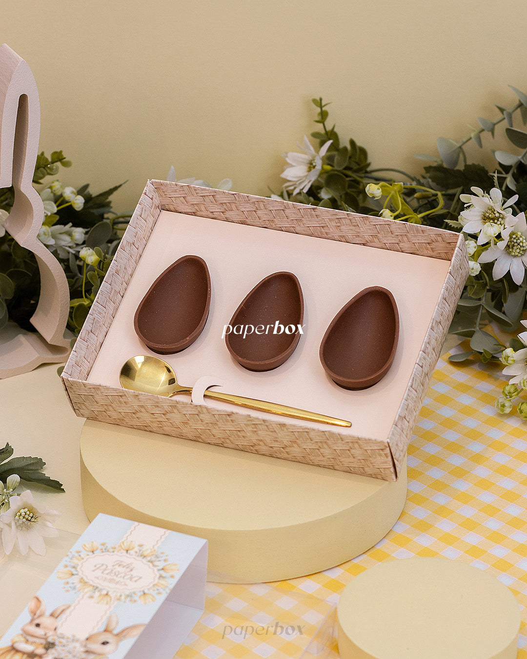 Caixa 3 Mini Ovos 50g - Páscoa Floral - Pack 10uni