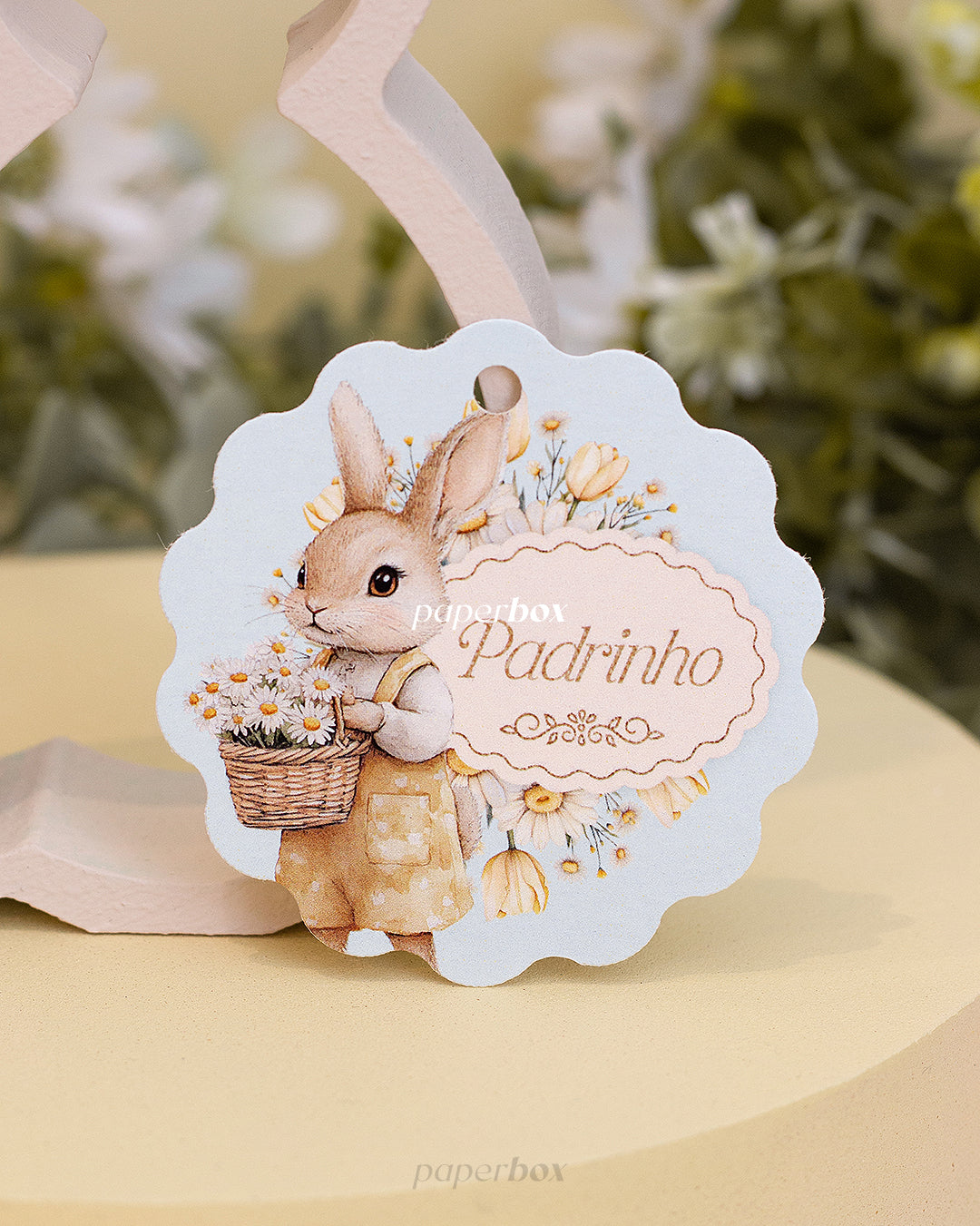 Tags / Etiquetas com furo - Padrinho - Páscoa Floral - Pack 10uni