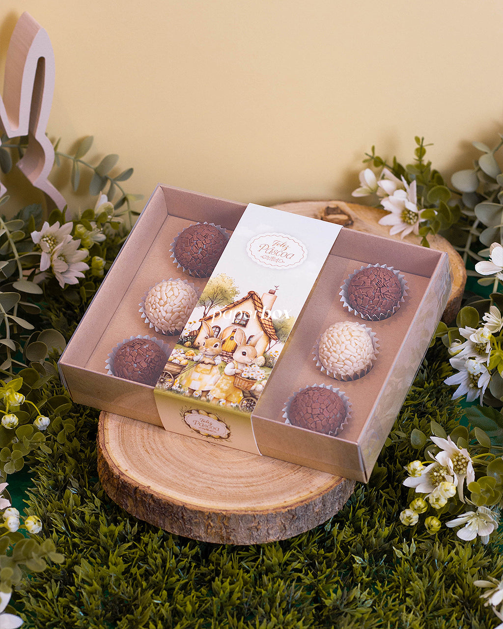 Caixa 9 Doces - Páscoa Rural Kraft - Pack 10uni