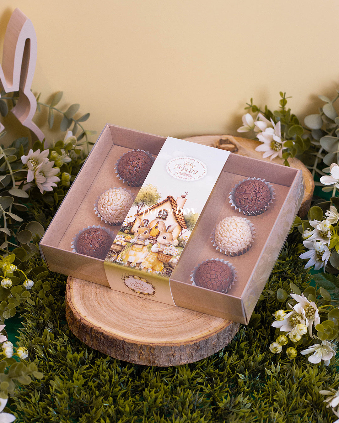 Caixa 9 Doces - Páscoa Rural Kraft - Pack 10uni