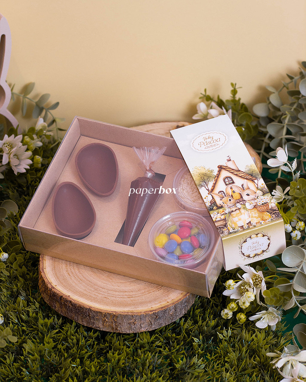 Caixa Mini Kit Confeiteiro - Páscoa Rural Kraft - Pack 5uni