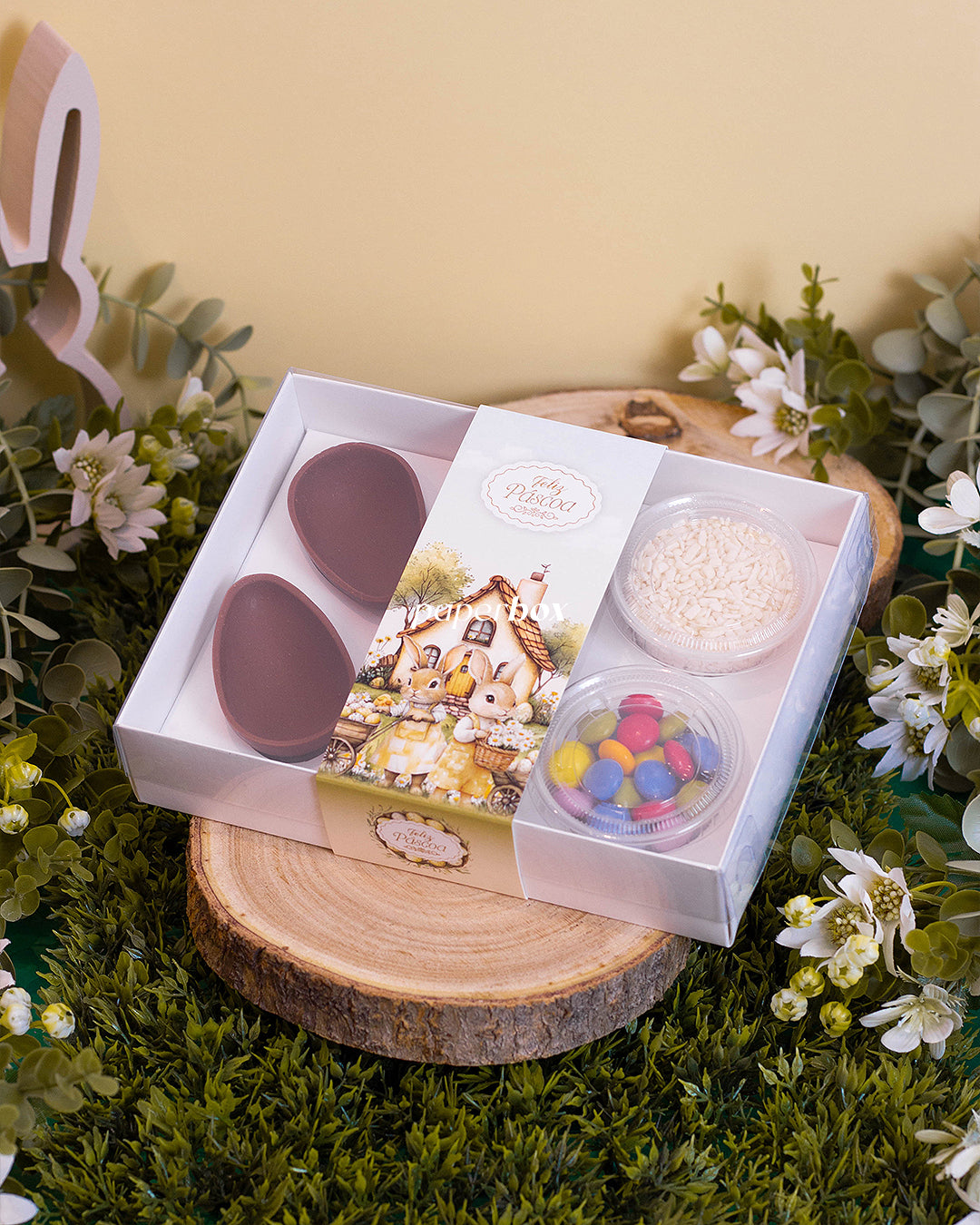 Caixa Mini Kit Confeiteiro - Páscoa Rural Branca - Pack 5uni