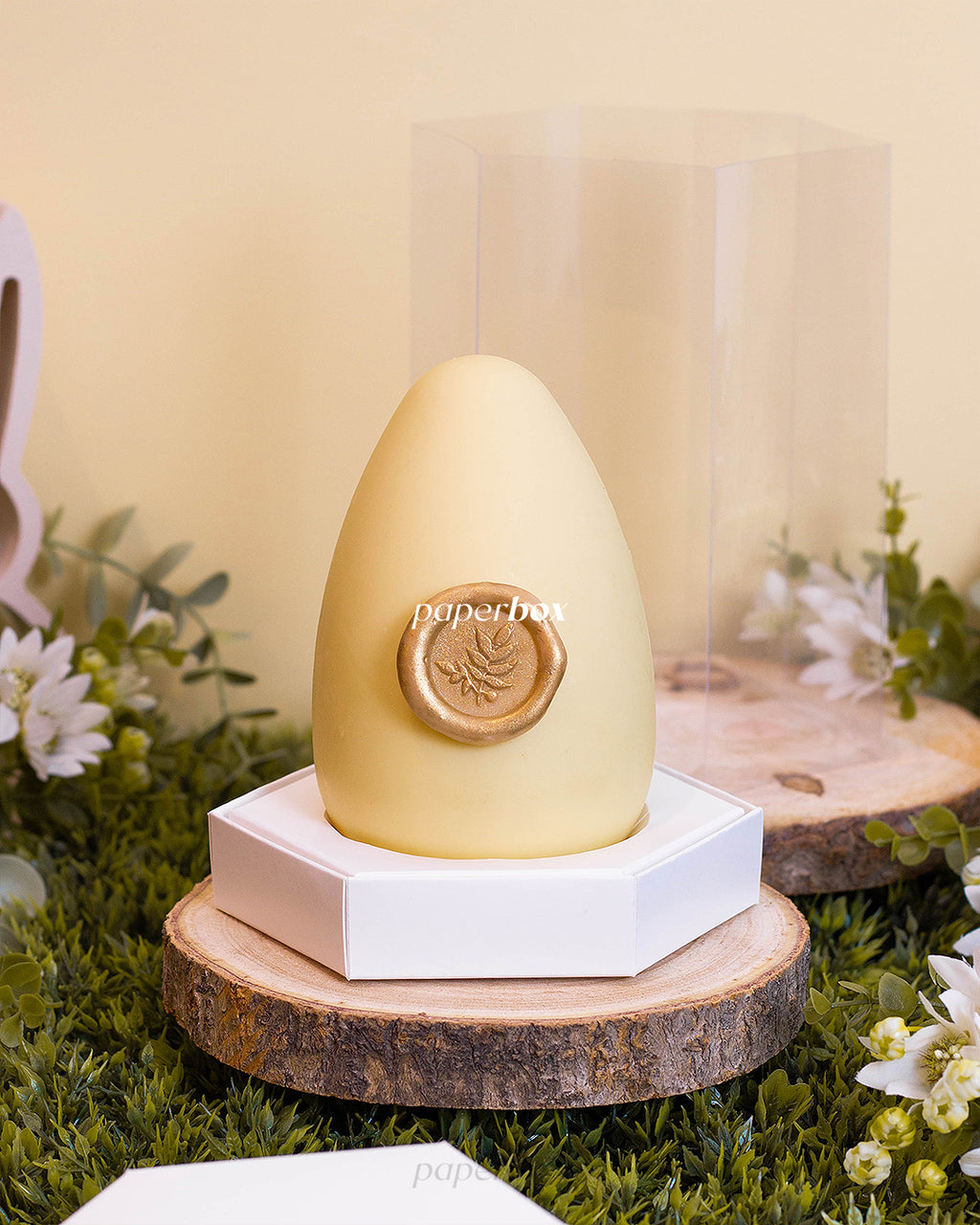 Caixa Ovo em Pé 250/350g - Páscoa Rural Branca - Pack 10uni