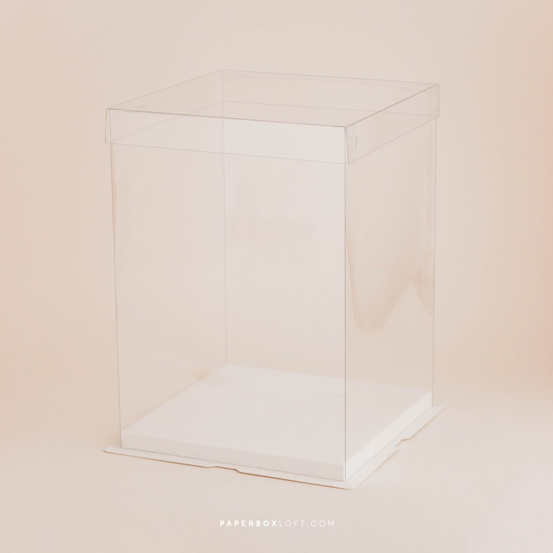 Caixa de Bolo Transparente - 21.5x21.5x29cm