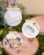 Caixa 1 Ovo 150/250g + 6 Doces - Faixa - Páscoa Rural Branca - Pack 10uni