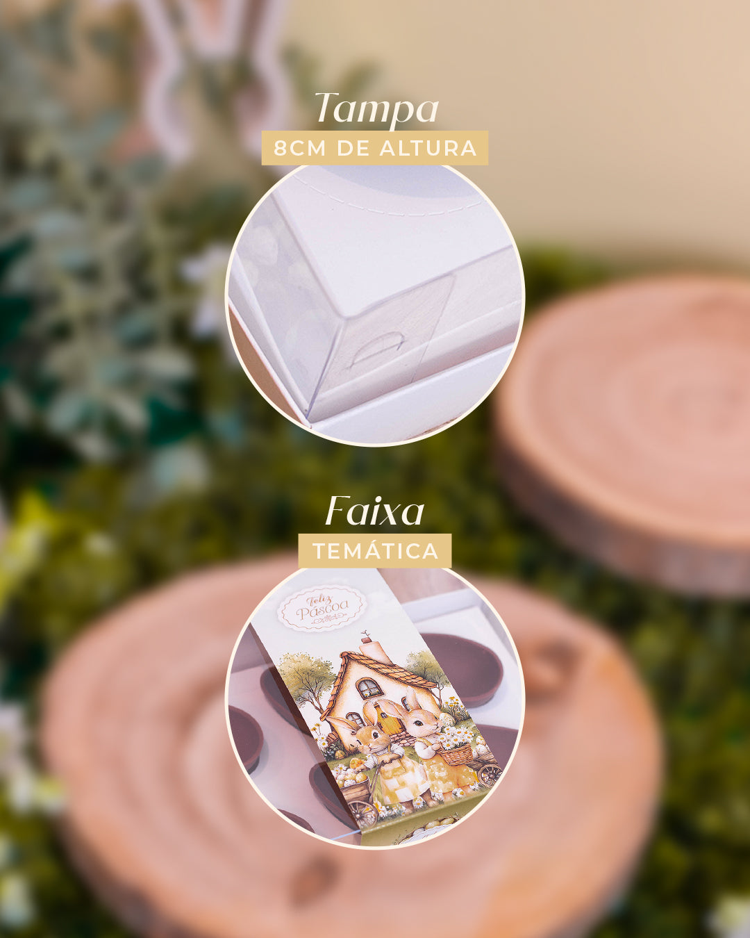 Caixa 2 Ovos 150g - Faixa - Páscoa Rural Branca - Pack 10uni