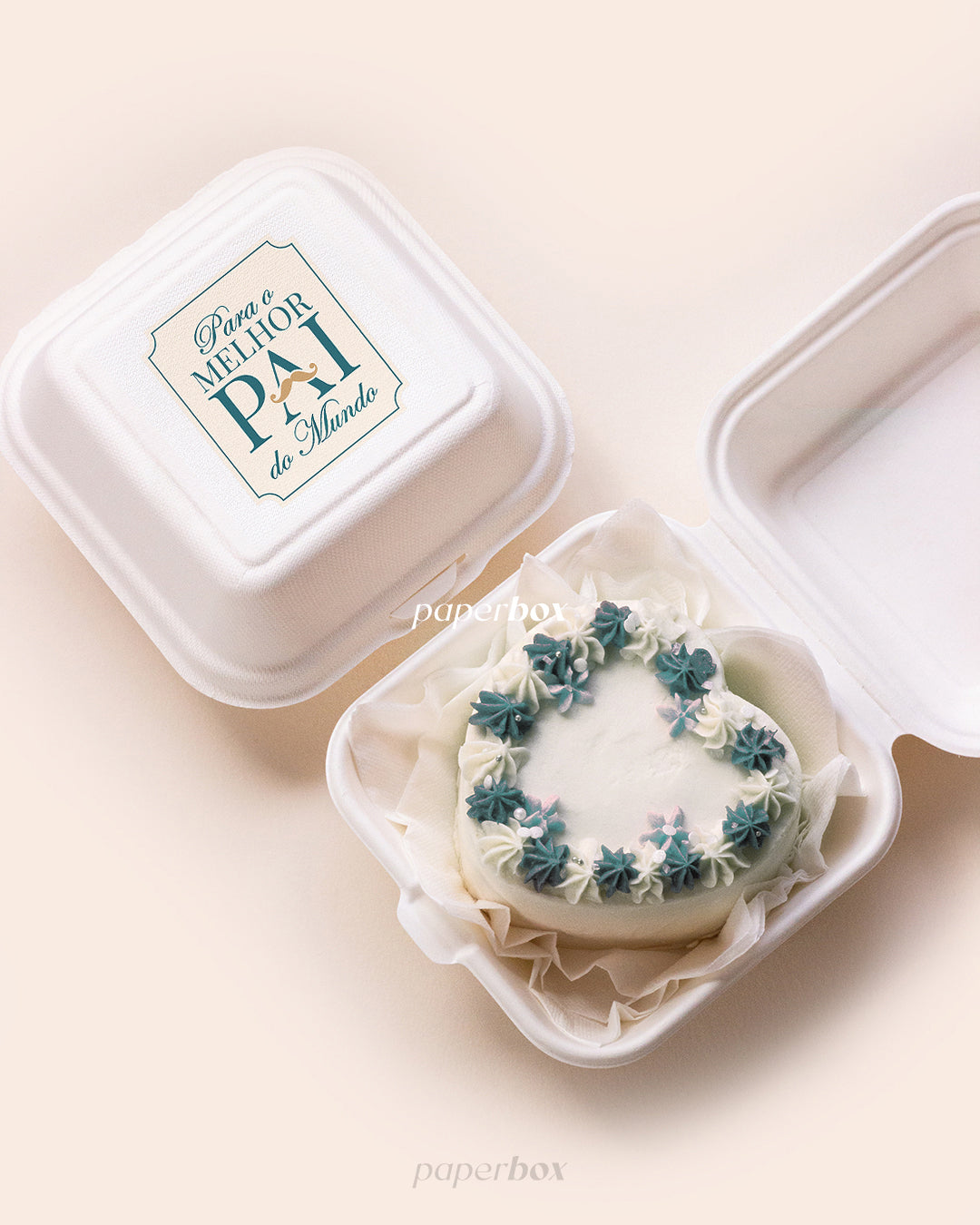 Caixa para Bentô Cake - Melhor Pai - Pack 5uni