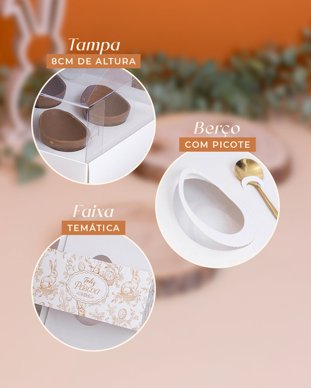 Caixa 1 Ovo 150/250/350g - Faixa - Páscoa Essencial - Pack 10uni