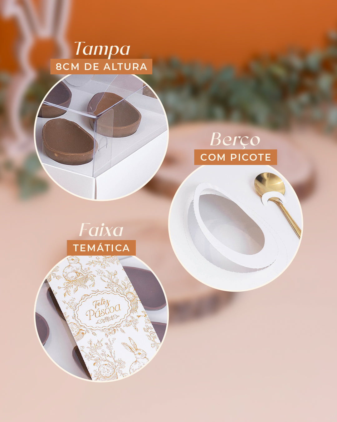 Caixa 1 Ovo 150/250g + 6 Doces - Faixa - Páscoa Essencial - Pack 10uni