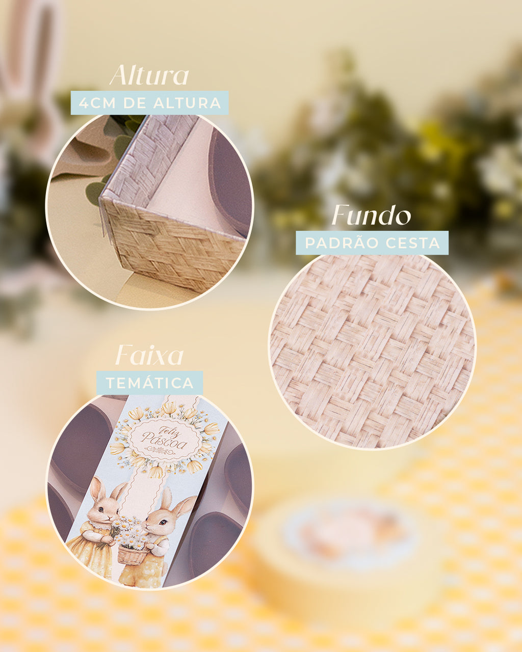 Caixa 3 Mini Ovos 50g - Páscoa Floral - Pack 10uni