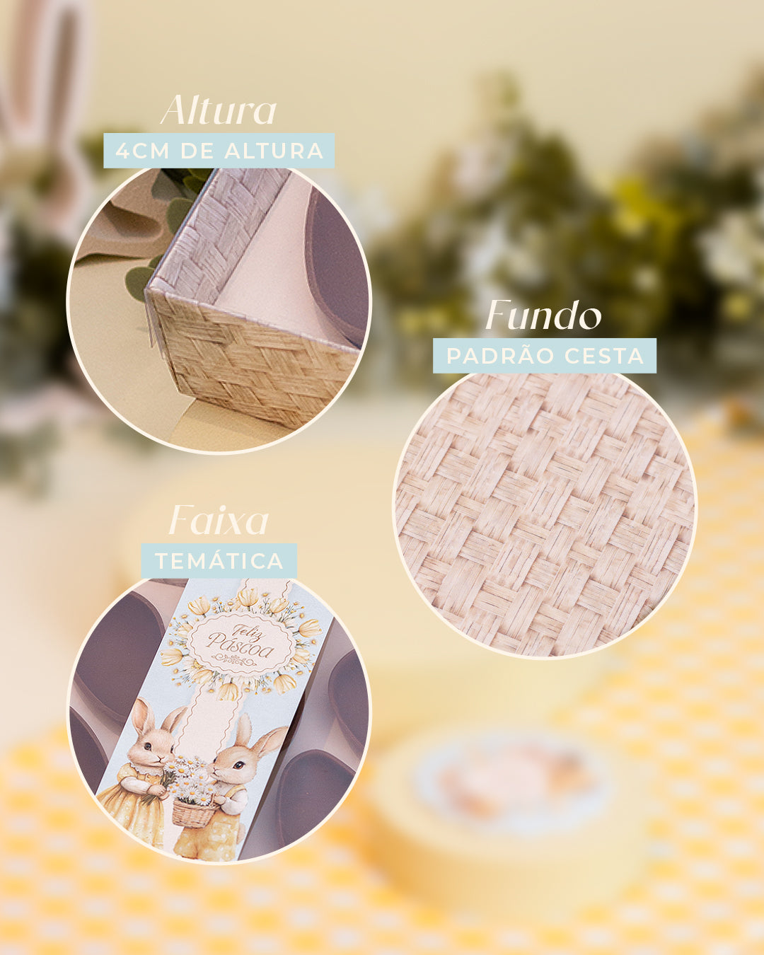 Caixa 3 Mini Ovos 50g - Páscoa Floral - Pack 10uni