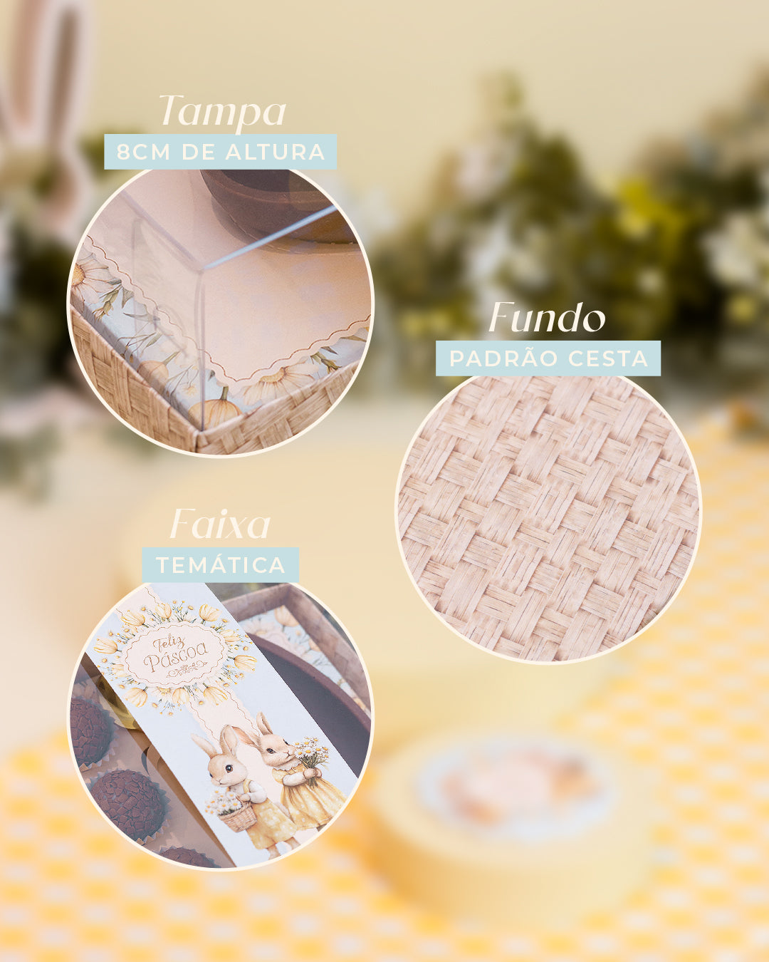 Caixa 2 Ovos 150g - Faixa - Páscoa Floral - Pack 10uni
