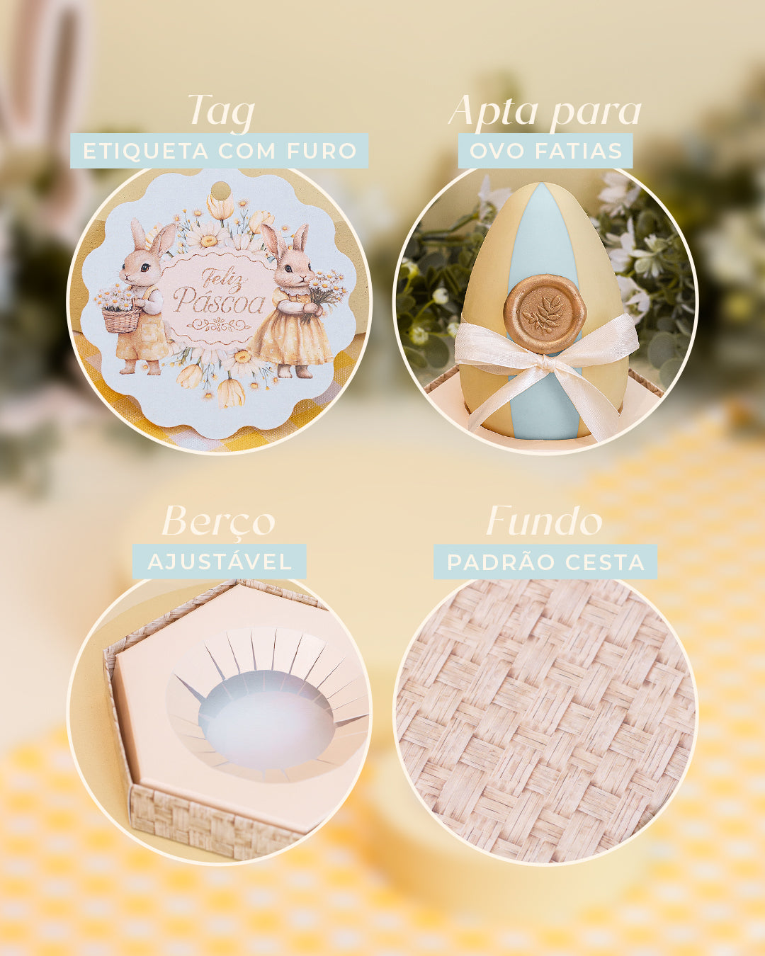 Caixa Ovo em Pé 250/350g - Páscoa Floral - Pack 5uni