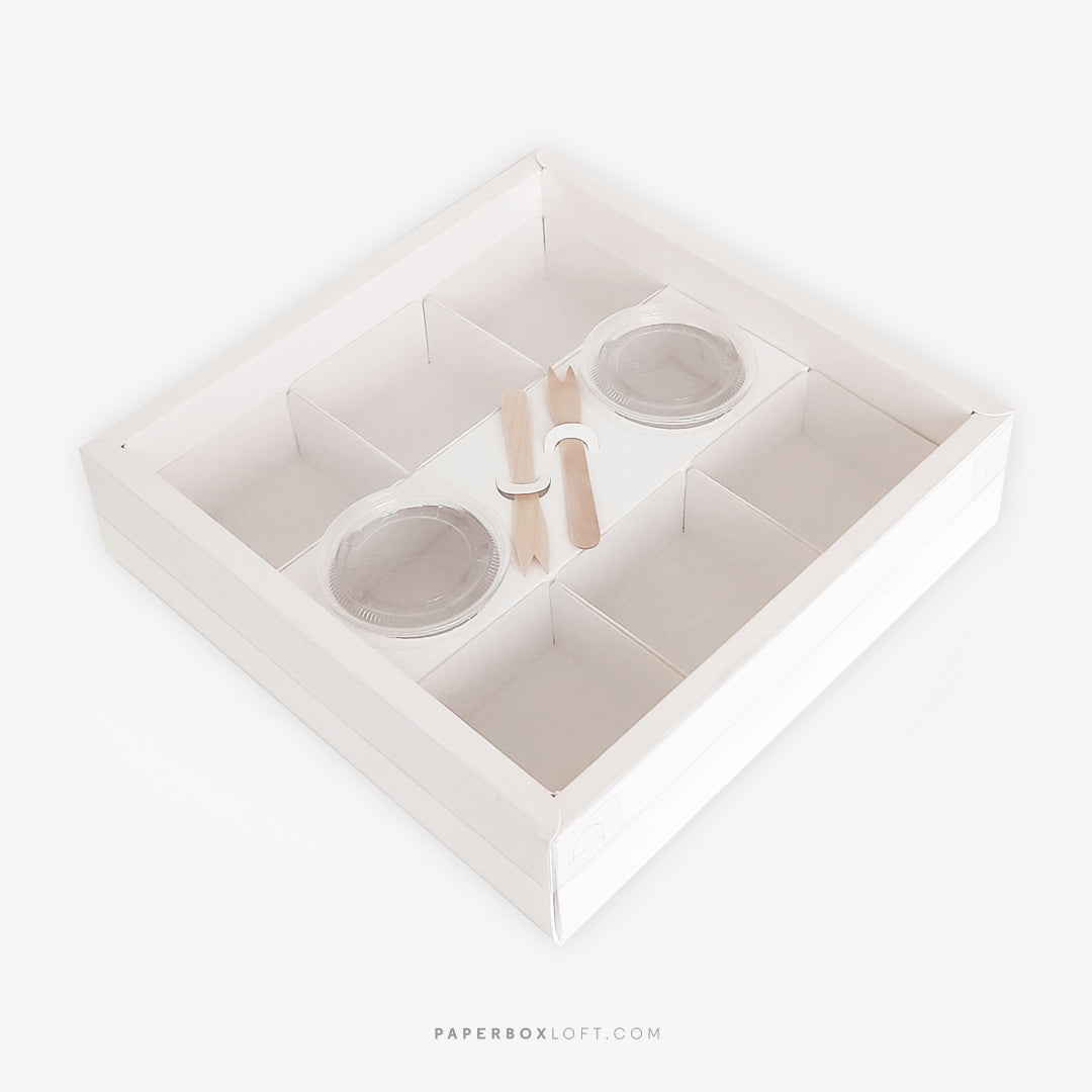 Caixa Fondue - Tampa de acetato - Branca - Pack 5uni