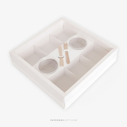 Caixa Fondue - Tampa de acetato - Branca - Pack 5uni