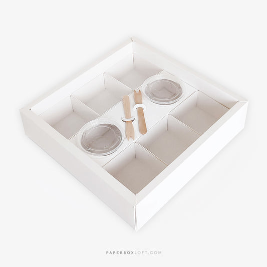 Caixa Fondue - Tampa de acetato - Branca - Pack 5uni